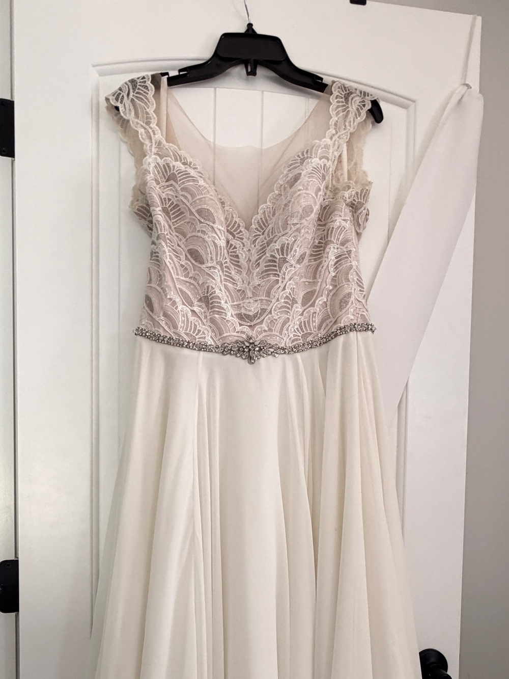Allure Blush Lace Wedding Gown with Satin Lining